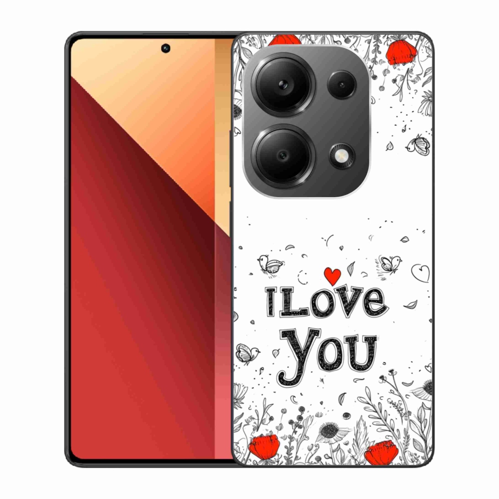 Gél borítás mmCase a Xiaomi Redmi Note 13 Pro 4G/Poco M6 Pro - I love you fehér háttérrel
