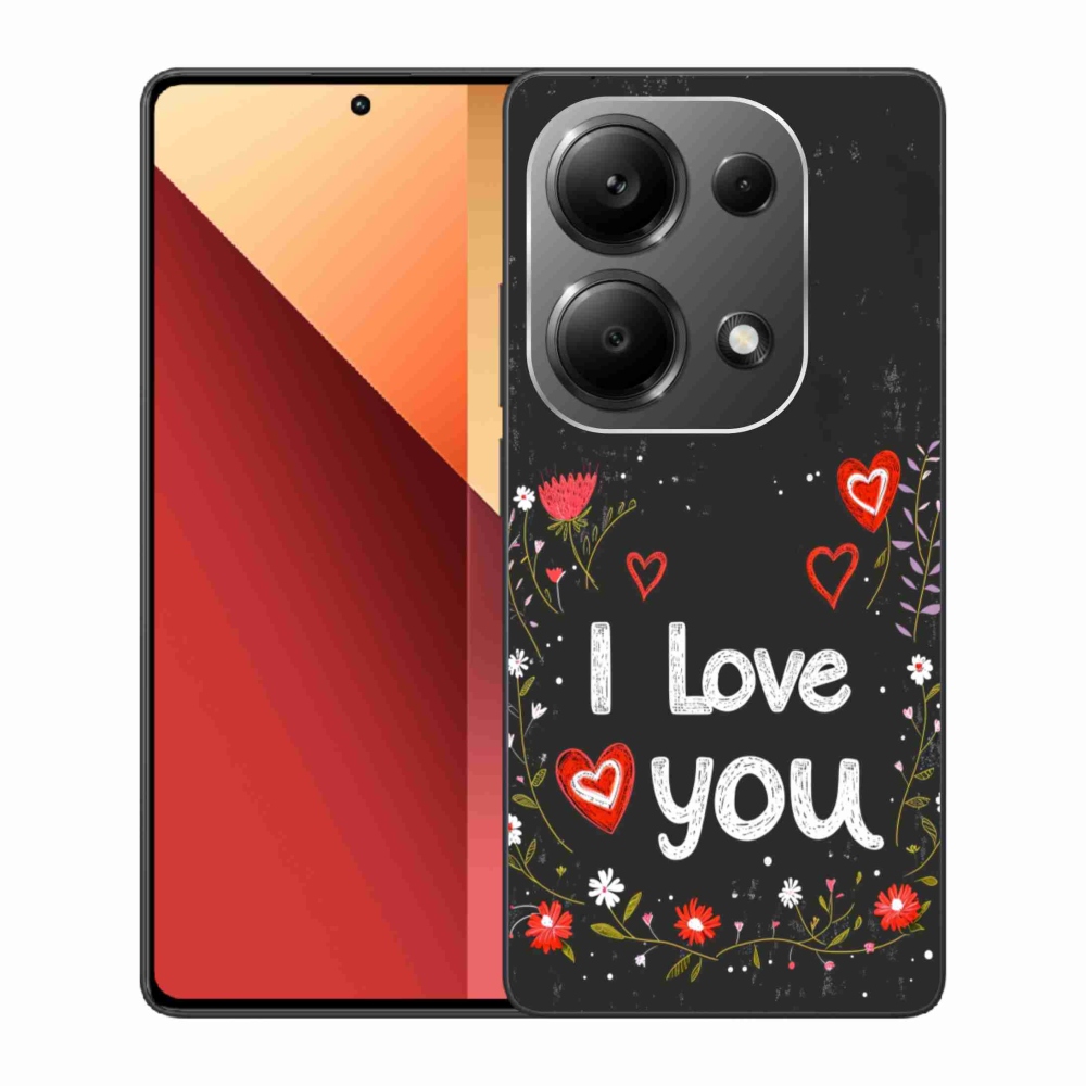 Gél borítás mmCase a Xiaomi Redmi Note 13 Pro 4G/Poco M6 Pro - I love you fekete háttérrel
