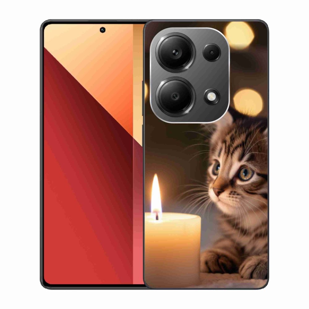 Gél borítás mmCase a Xiaomi Redmi Note 13 Pro 4G/Poco M6 Pro számára - cica és gyertya