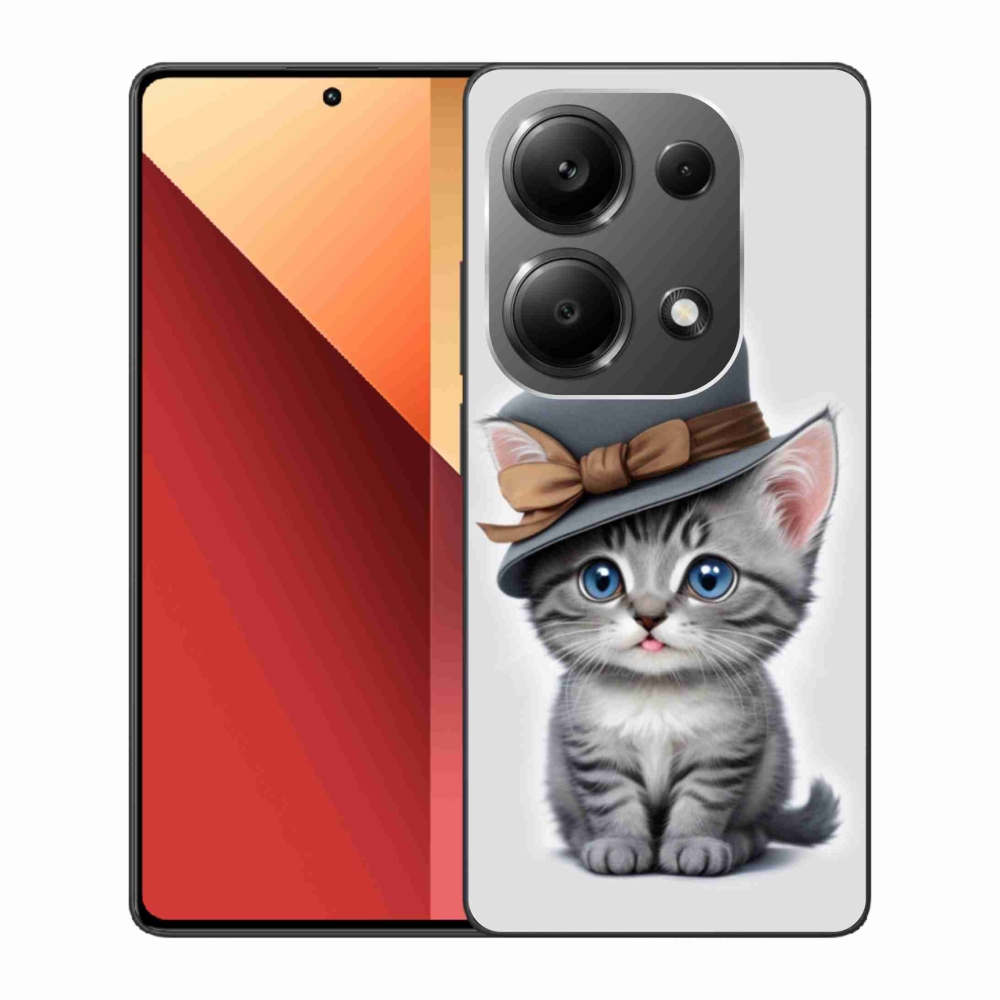Gél borítás mmCase a Xiaomi Redmi Note 13 Pro 4G/Poco M6 Pro számára - cica sapkával