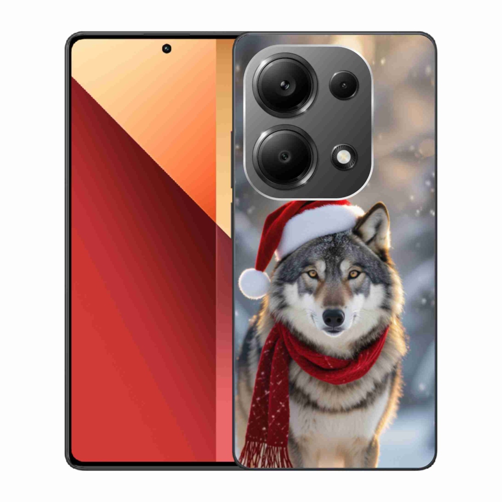Gél borítás mmCase a Xiaomi Redmi Note 13 Pro 4G/Poco M6 Pro - karácsonyi farkashoz