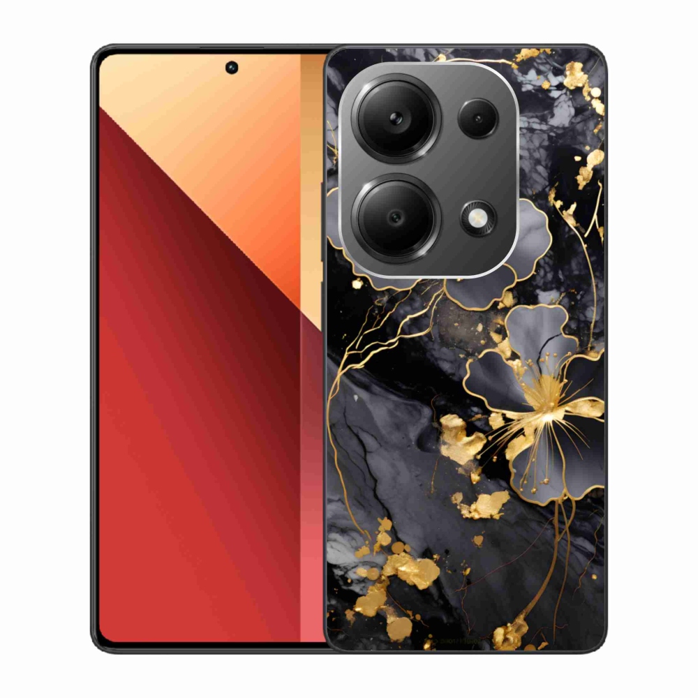 Gél borítás mmCase a Xiaomi Redmi Note 13 Pro 4G/Poco M6 Pro számára - arany virágok