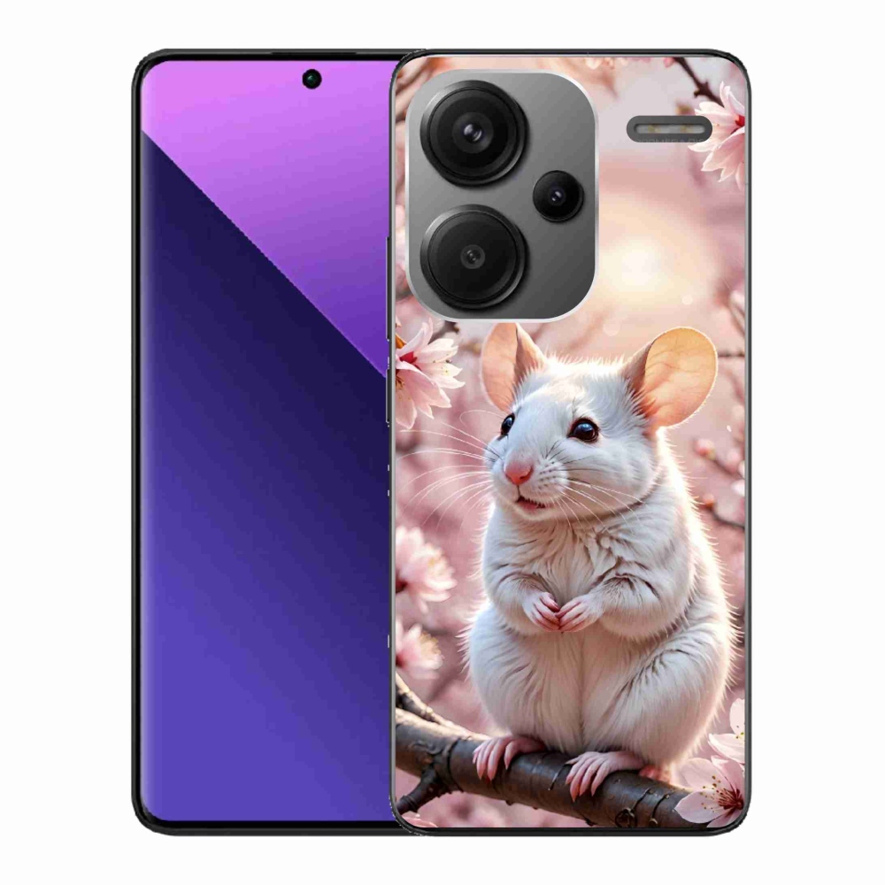 Gél borítás mmCase a Xiaomi Redmi Note 13 Pro+ 5G számára - fehér egér az ágon