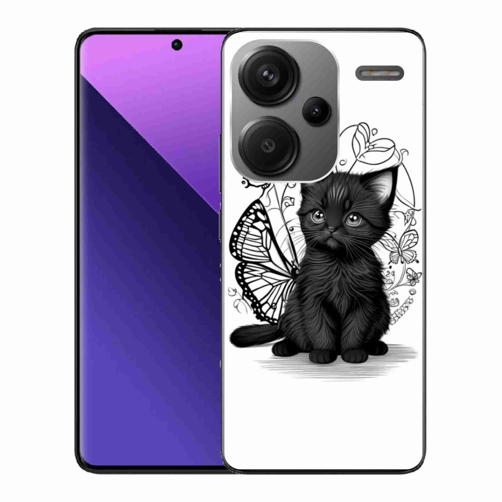 Gél borítás mmCase a Xiaomi Redmi Note 13 Pro+ 5G számára - fekete cica