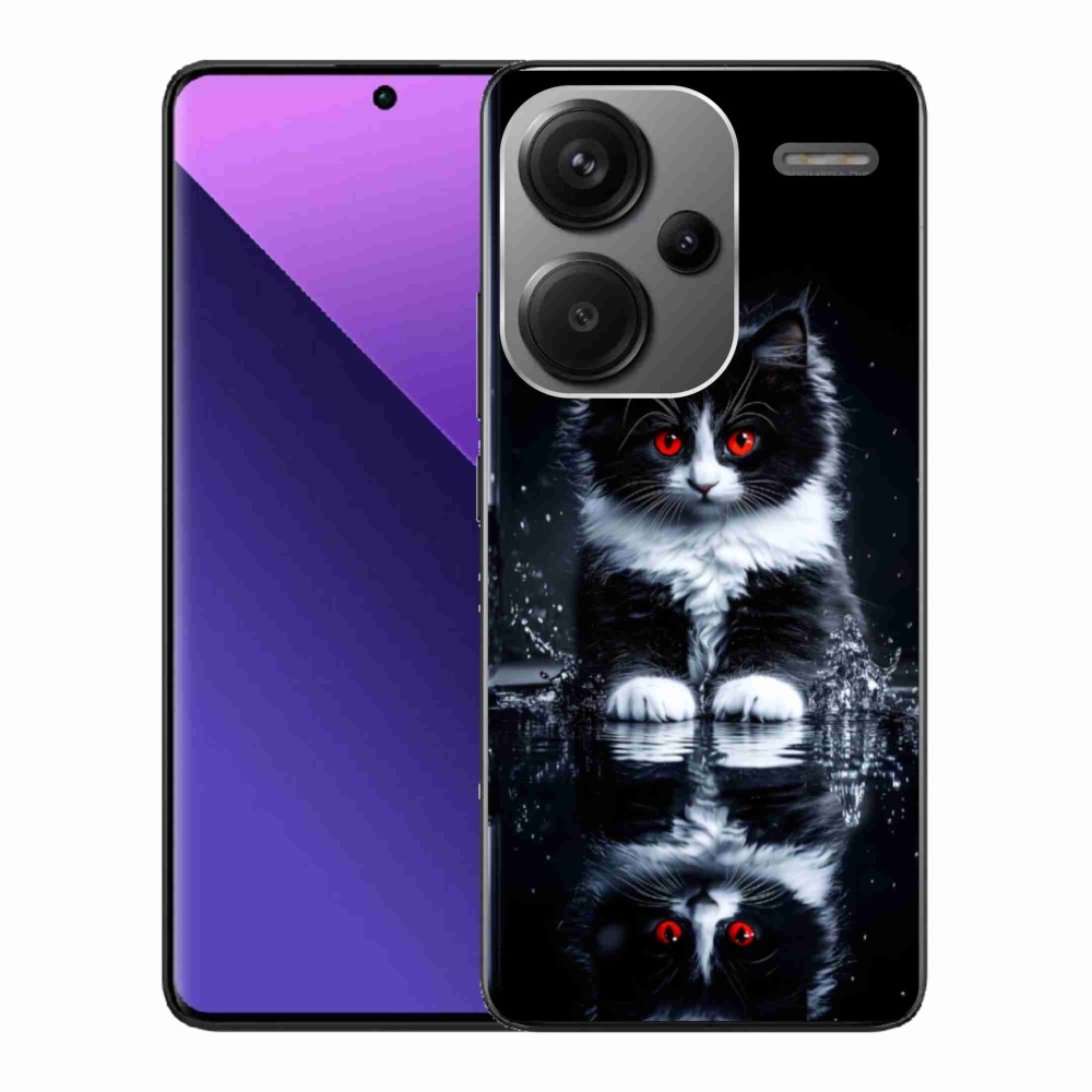 Gél borítás mmCase a Xiaomi Redmi Note 13 Pro+ 5G számára - fekete-fehér cica