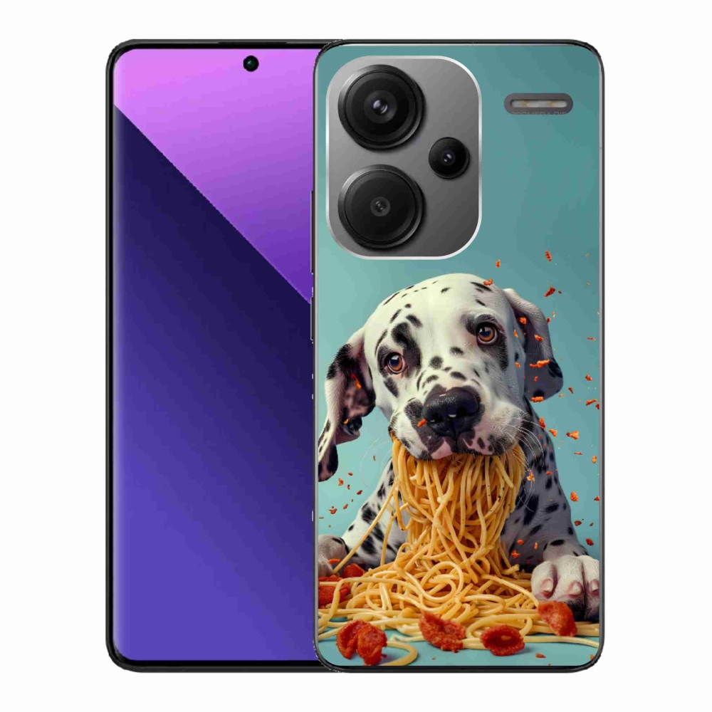 Gél borítás mmCase a Xiaomi Redmi Note 13 Pro+ 5G számára - Dalmata és spagetti