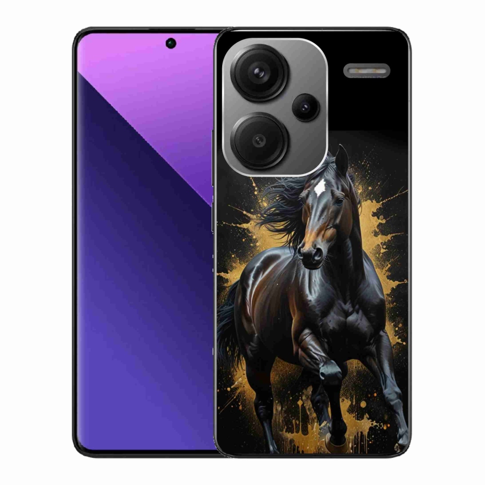 Gél borítás mmCase a Xiaomi Redmi Note 13 Pro+ 5G számára - elegáns fekete ménes