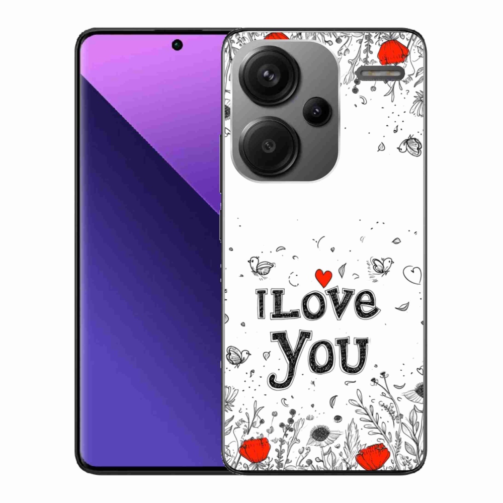 Gél borítás mmCase a Xiaomi Redmi Note 13 Pro+ 5G - I love you fehér háttérrel