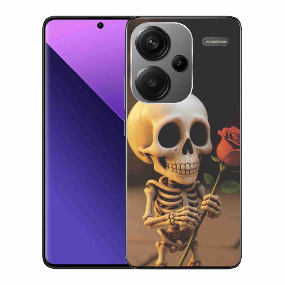 Gél borítás mmCase a Xiaomi Redmi Note 13 Pro+ 5G számára - csontváz rózsával