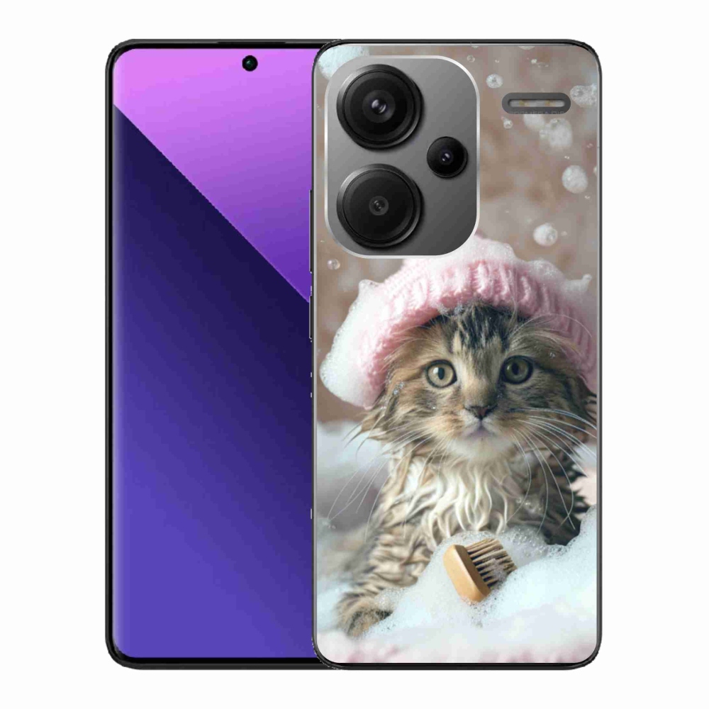 Gél borítás mmCase a Xiaomi Redmi Note 13 Pro+ 5G számára - cica és fürdő