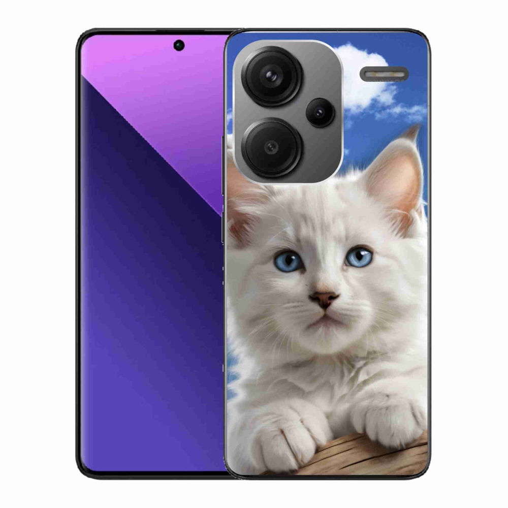 Gél borítás mmCase a Xiaomi Redmi Note 13 Pro+ 5G számára - cica és felhők