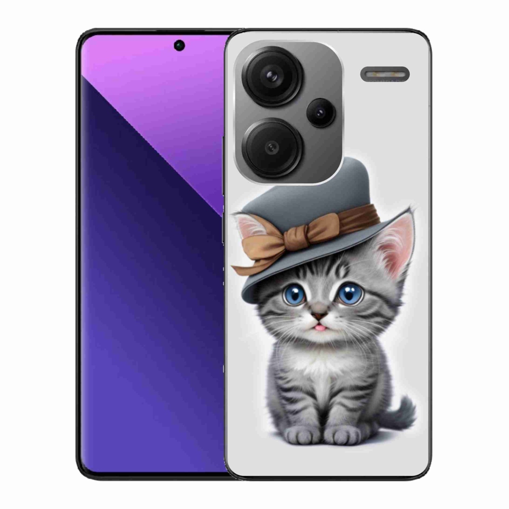 Gél borítás mmCase a Xiaomi Redmi Note 13 Pro+ 5G számára - cica sapkával