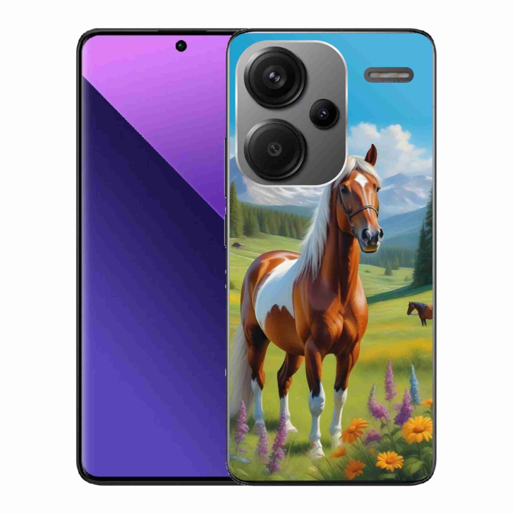 Zselés borítás mmCase a Xiaomi Redmi Note 13 Pro+ 5G számára - ló a réten