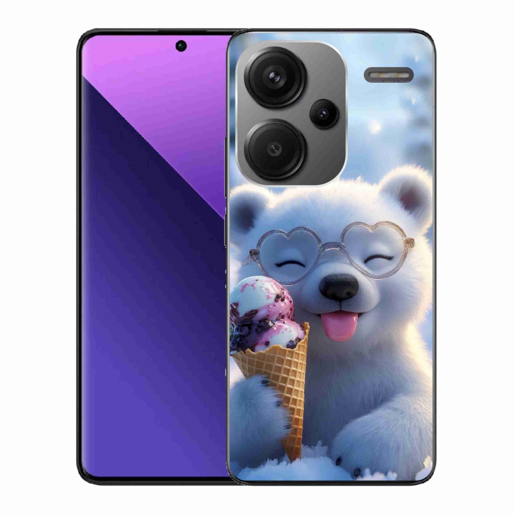 Gél borítás mmCase a Xiaomi Redmi Note 13 Pro+ 5G számára - mackó fagylalttal