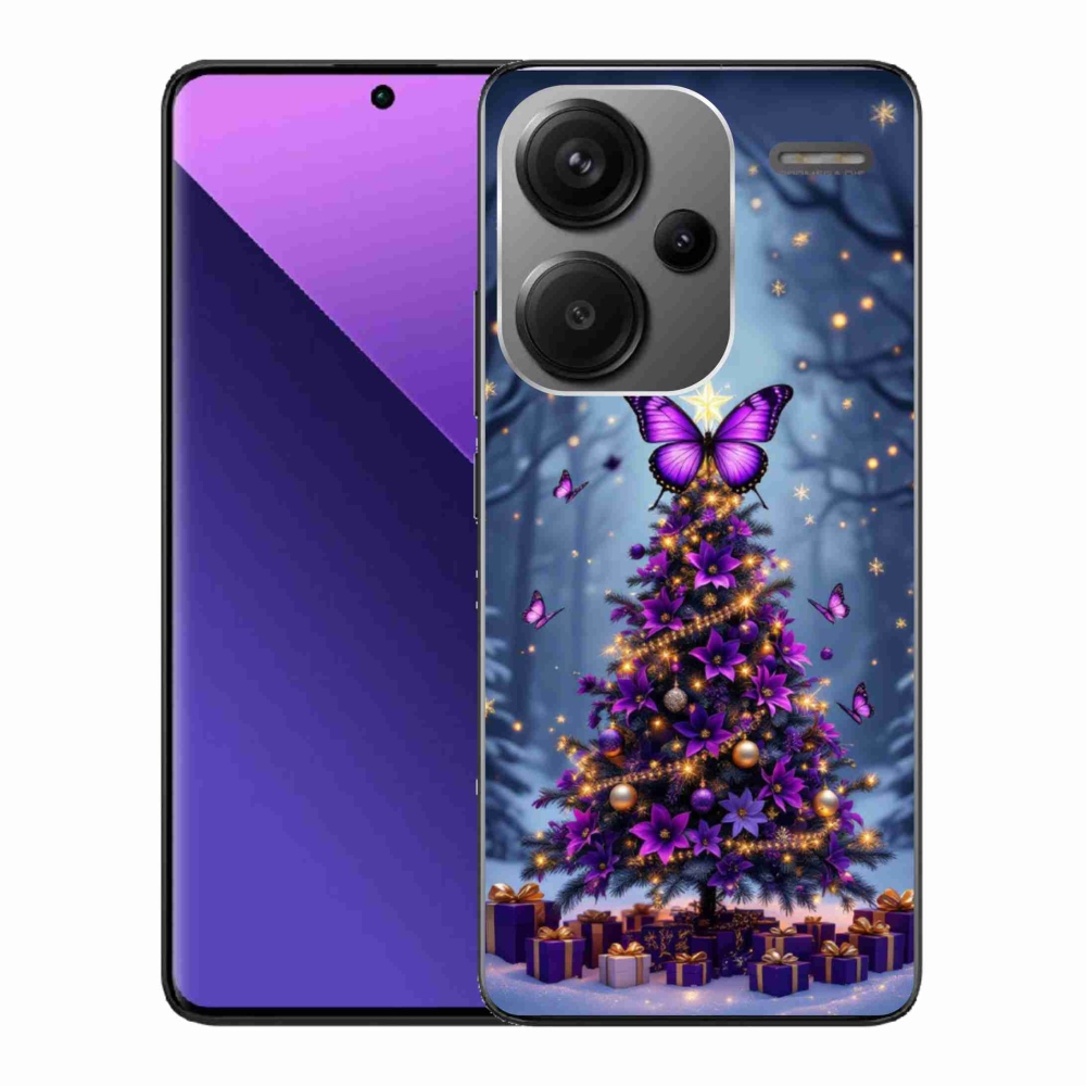 Gél borító mmCase a Xiaomi Redmi Note 13 Pro+ 5G - pillangó karácsonyfa számára