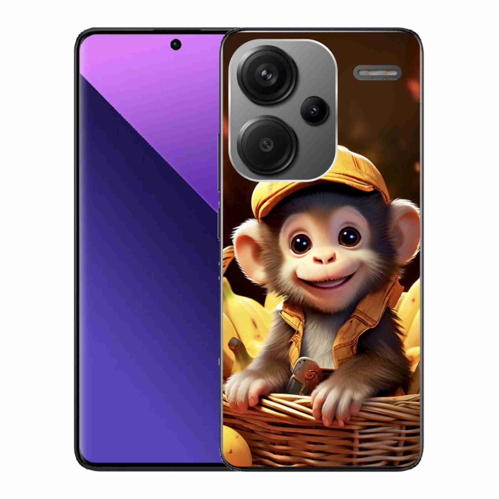 Zselés borítás mmCase a Xiaomi Redmi Note 13 Pro+ 5G számára - majom a kosárban