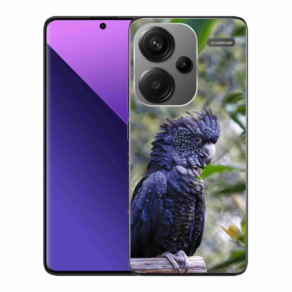 Gél borítás mmCase a Xiaomi Redmi Note 13 Pro+ 5G számára - papagáj kakadu fekete