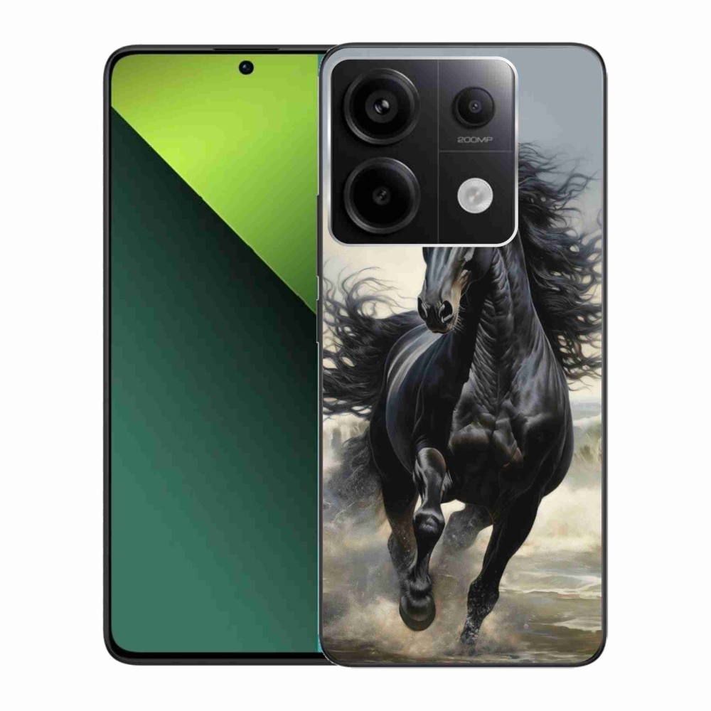 Gél borítás mmCase a Xiaomi Redmi Note 13 Pro 5G/Poco X6 5G - futó fekete lóhoz