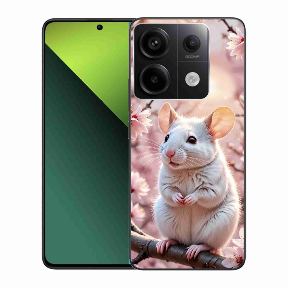 Gél borítás mmCase a Xiaomi Redmi Note 13 Pro 5G/Poco X6 5G számára - fehér egér az ágon