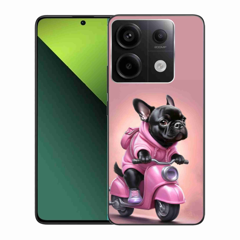 Gél borítás mmCase a Xiaomi Redmi Note 13 Pro 5G/Poco X6 5G számára - francia bulldog egy robogón