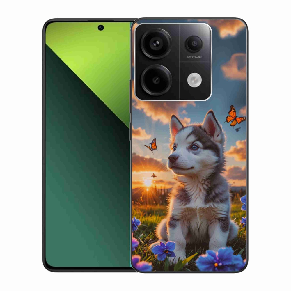 Gél borítás mmCase a Xiaomi Redmi Note 13 Pro 5G/Poco X6 5G számára - husky a naplementében