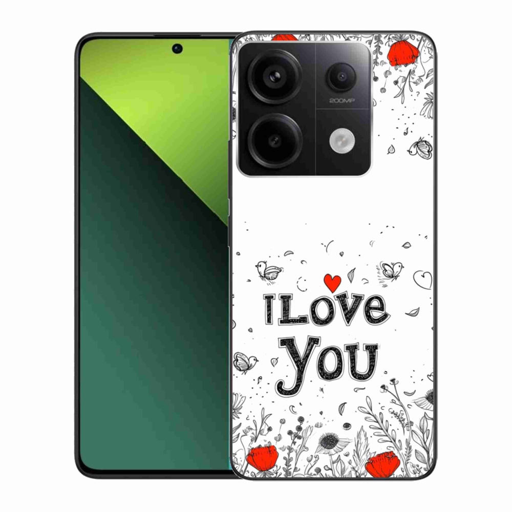 Gél borítás mmCase a Xiaomi Redmi Note 13 Pro 5G/Poco X6 5G - I love you fehér háttérrel