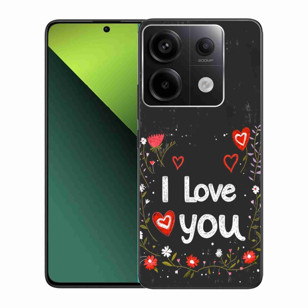 Gél borítás mmCase a Xiaomi Redmi Note 13 Pro 5G/Poco X6 5G - I love you fekete háttérrel