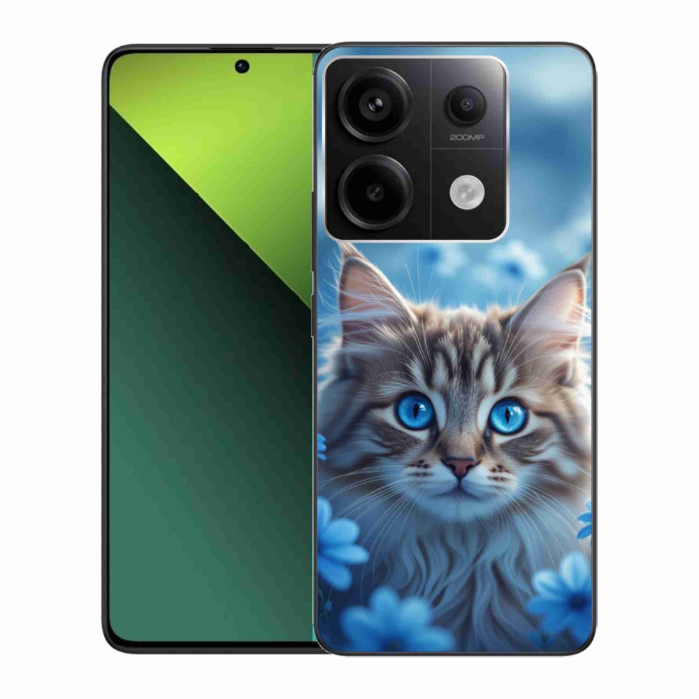 Gél borítás mmCase a Xiaomi Redmi Note 13 Pro 5G/Poco X6 5G számára - kék virágos cica