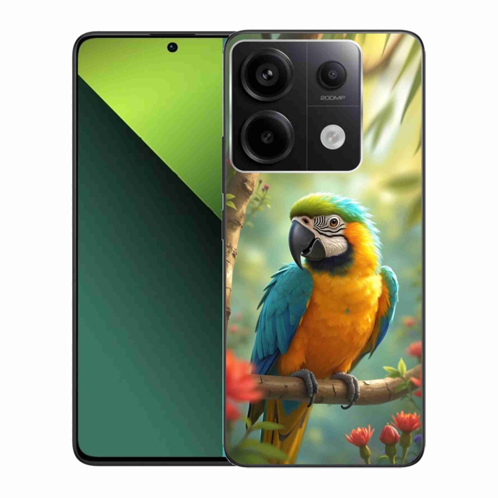 Gél borítás mmCase a Xiaomi Redmi Note 13 Pro 5G/Poco X6 5G számára - papagáj ara kék és sárga