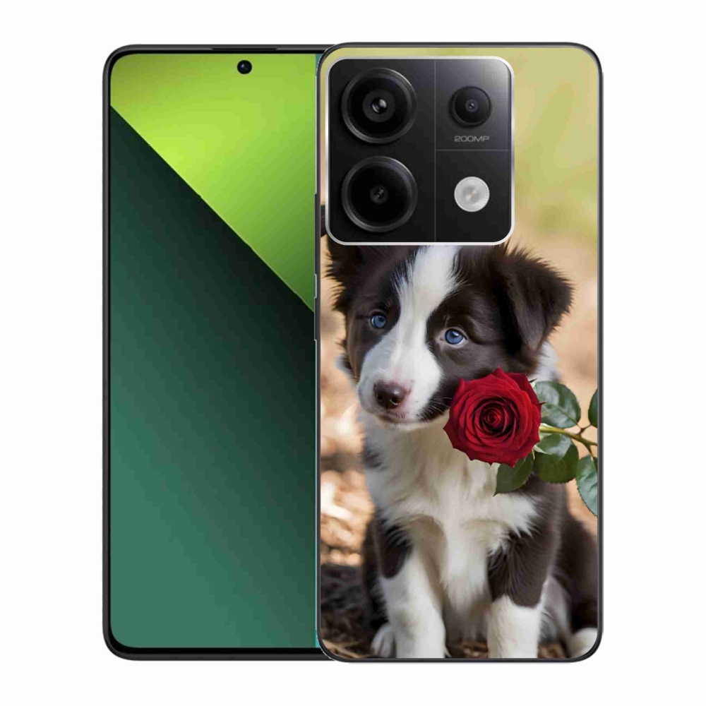 Gél borítás mmCase a Xiaomi Redmi Note 13 Pro 5G/Poco X6 5G számára - aranyos border collie rózsával
