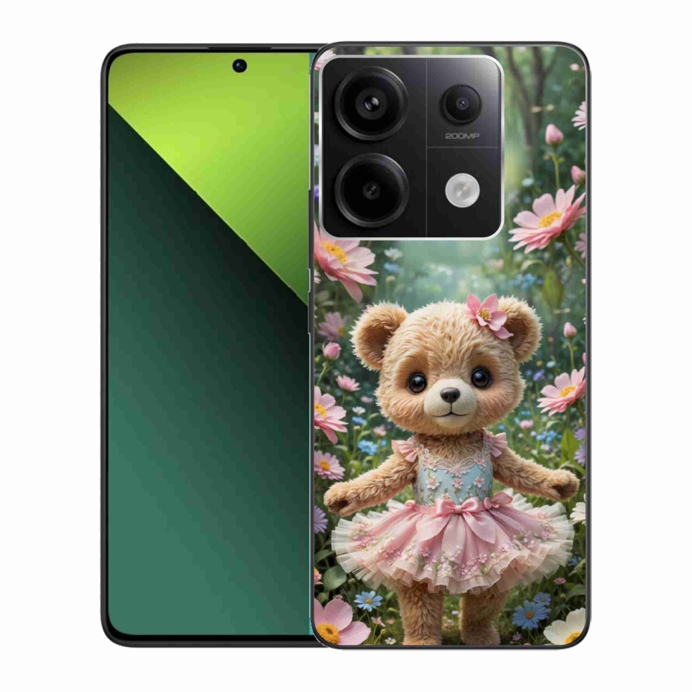 Gél borítás mmCase a Xiaomi Redmi Note 13 Pro 5G/Poco X6 5G számára - aranyos virágos mackó virágokban