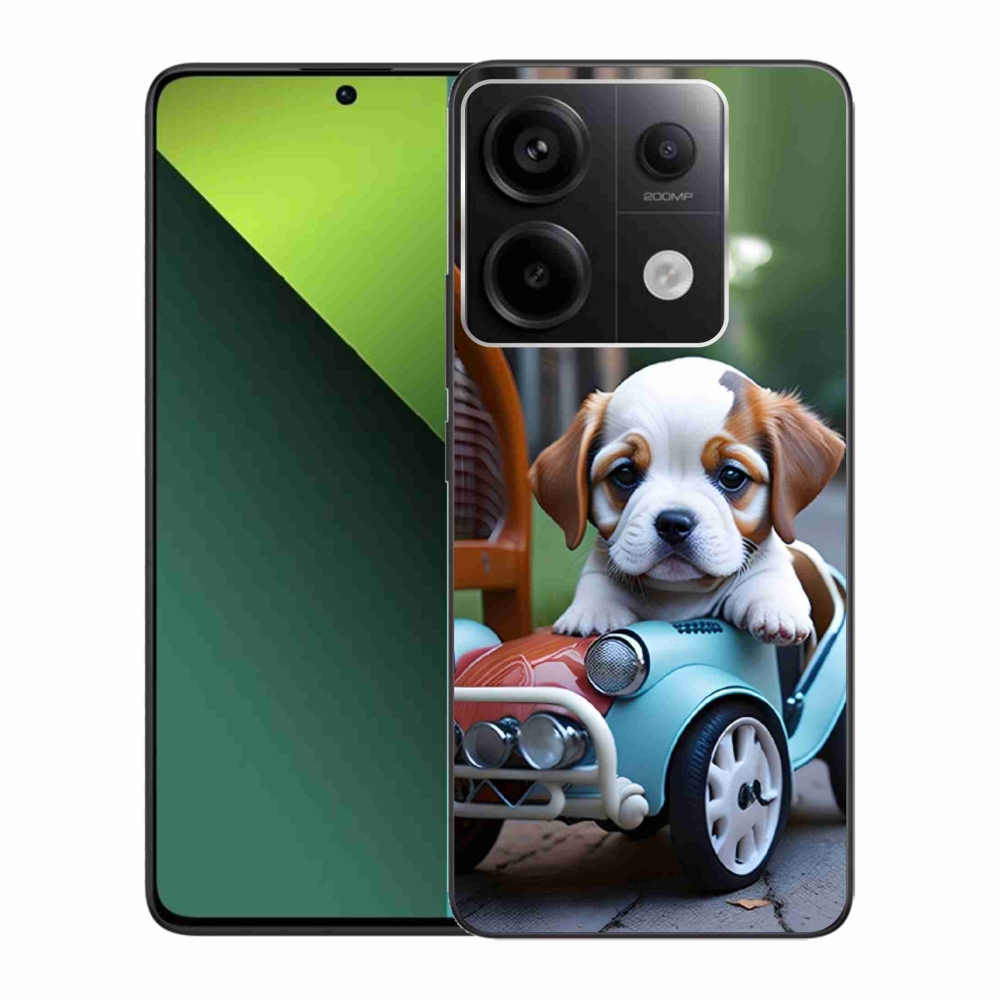 Gél borítás mmCase a Xiaomi Redmi Note 13 Pro 5G/Poco X6 5G - kiskutya retro autóban