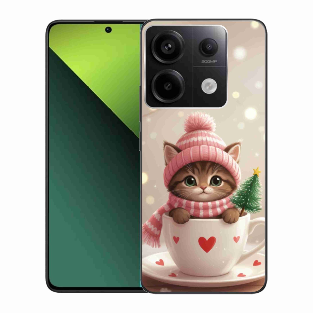 Gél borítás mmCase a Xiaomi Redmi Note 13 Pro 5G/Poco X6 5G számára - karácsonyi cica a csészében