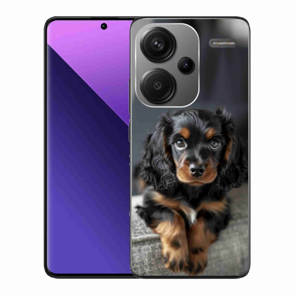 Gél borítás mmCase a Xiaomi Redmi Note 13 Pro+ 5G számára - aranyos hosszú szőrű tacskó