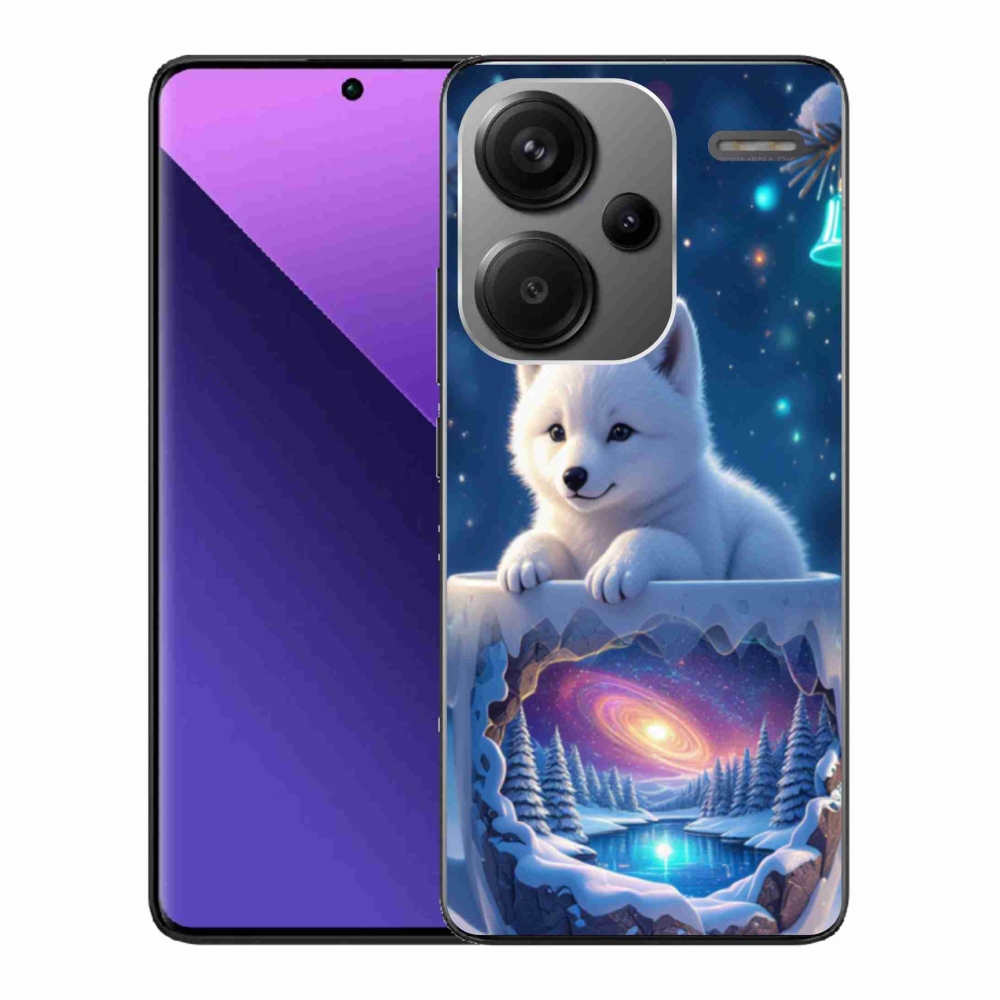 Gél borítás mmCase a Xiaomi Redmi Note 13 Pro+ 5G számára - karácsonyi kölyökkutyakölyök