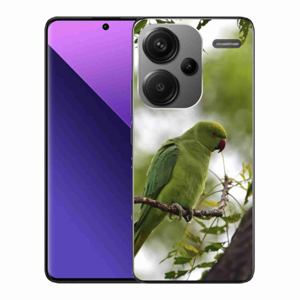 Zselés borítás mmCase a Xiaomi Redmi Note 13 Pro+ 5G számára - zöld papagáj