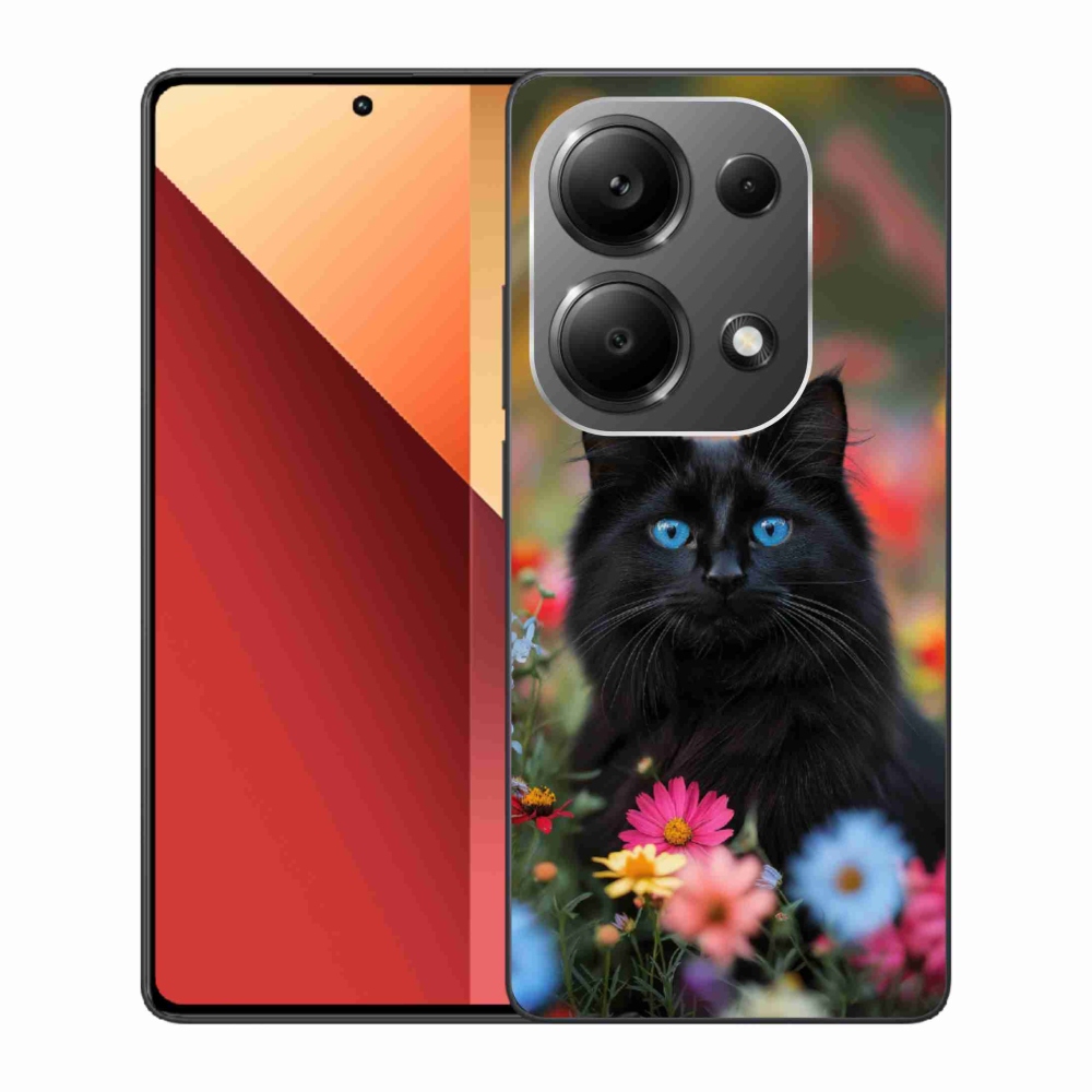 Gél borítás mmCase a Xiaomi Redmi Note 13 Pro/Poco M6 Pro számára - fekete cica 4