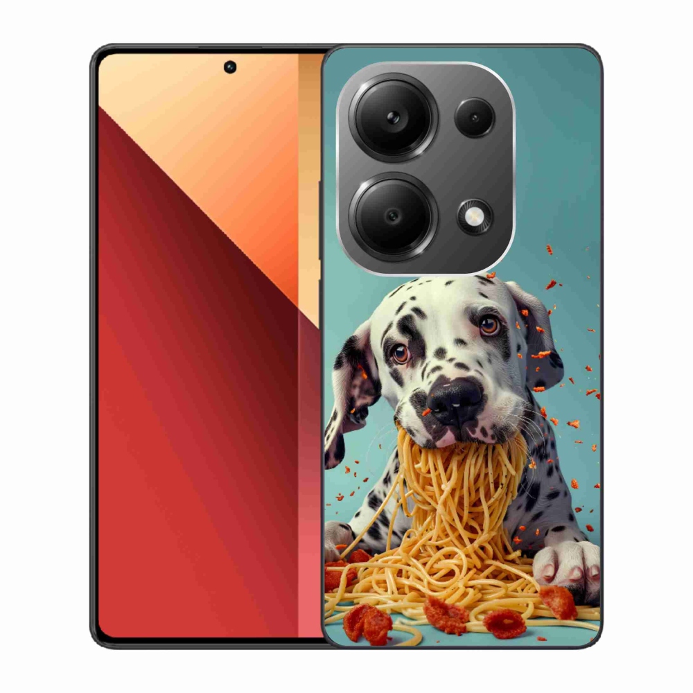 Gél borító mmCase a Xiaomi Redmi Note 13 Pro/Poco M6 Pro számára - dalmatin és spagetti