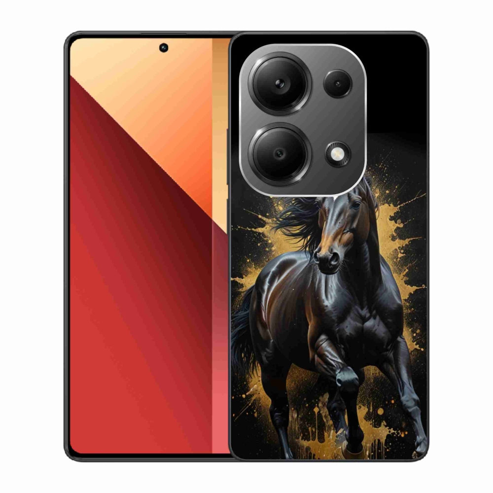 Gél borítás mmCase a Xiaomi Redmi Note 13 Pro/Poco M6 Pro számára - elegáns fekete ménes