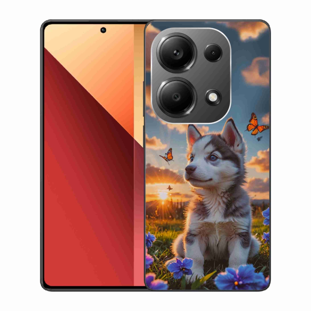 Gél borítás mmCase a Xiaomi Redmi Note 13 Pro/Poco M6 Pro számára - husky a naplementében