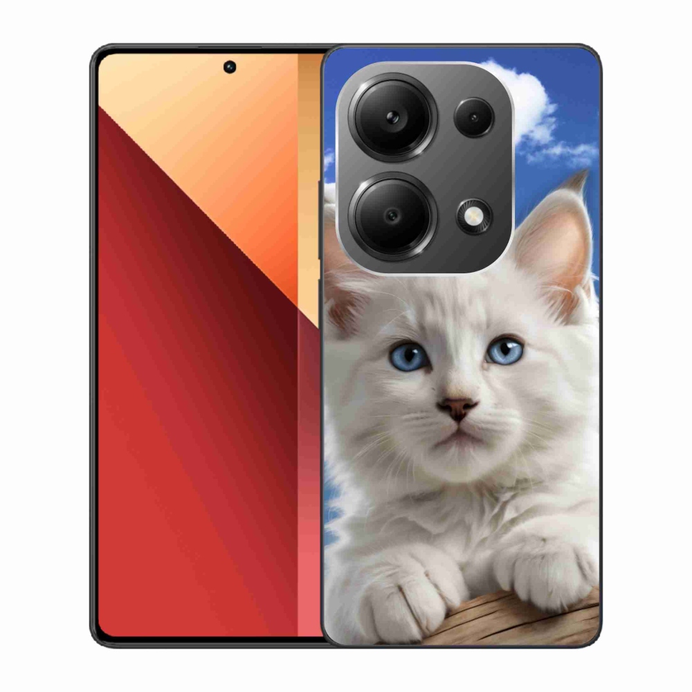 Gél borítás mmCase a Xiaomi Redmi Note 13 Pro/Poco M6 Pro számára - cica és felhők