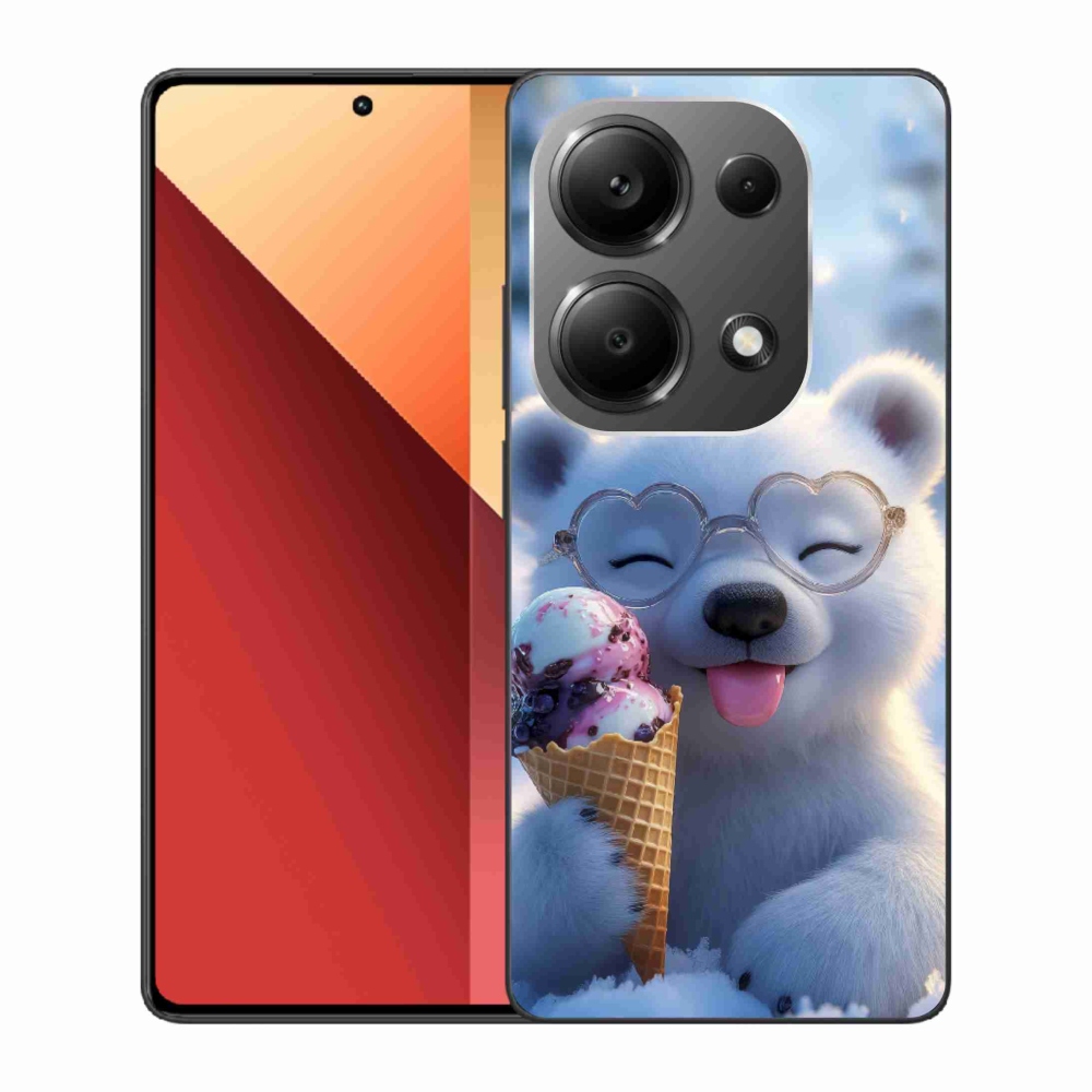 Gél borítás mmCase a Xiaomi Redmi Note 13 Pro/Poco M6 Pro számára - mackó fagylalttal
