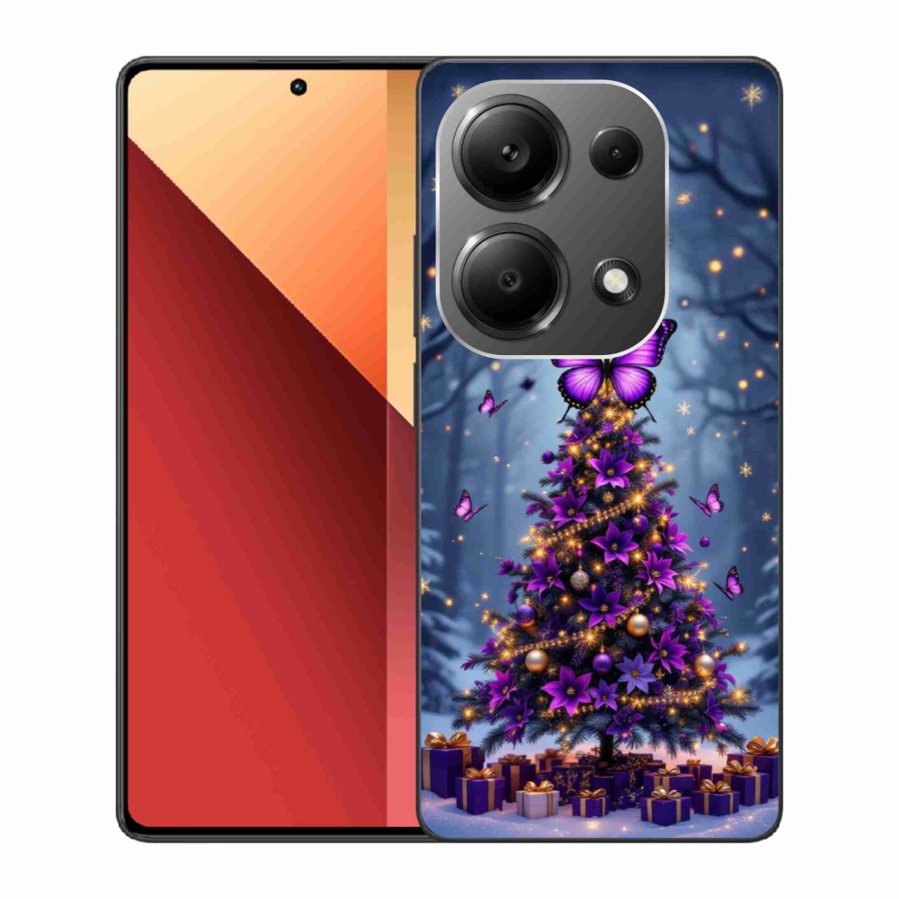 Gél borítás mmCase a Xiaomi Redmi Note 13 Pro/Poco M6 Pro - pillangó karácsonyfa számára