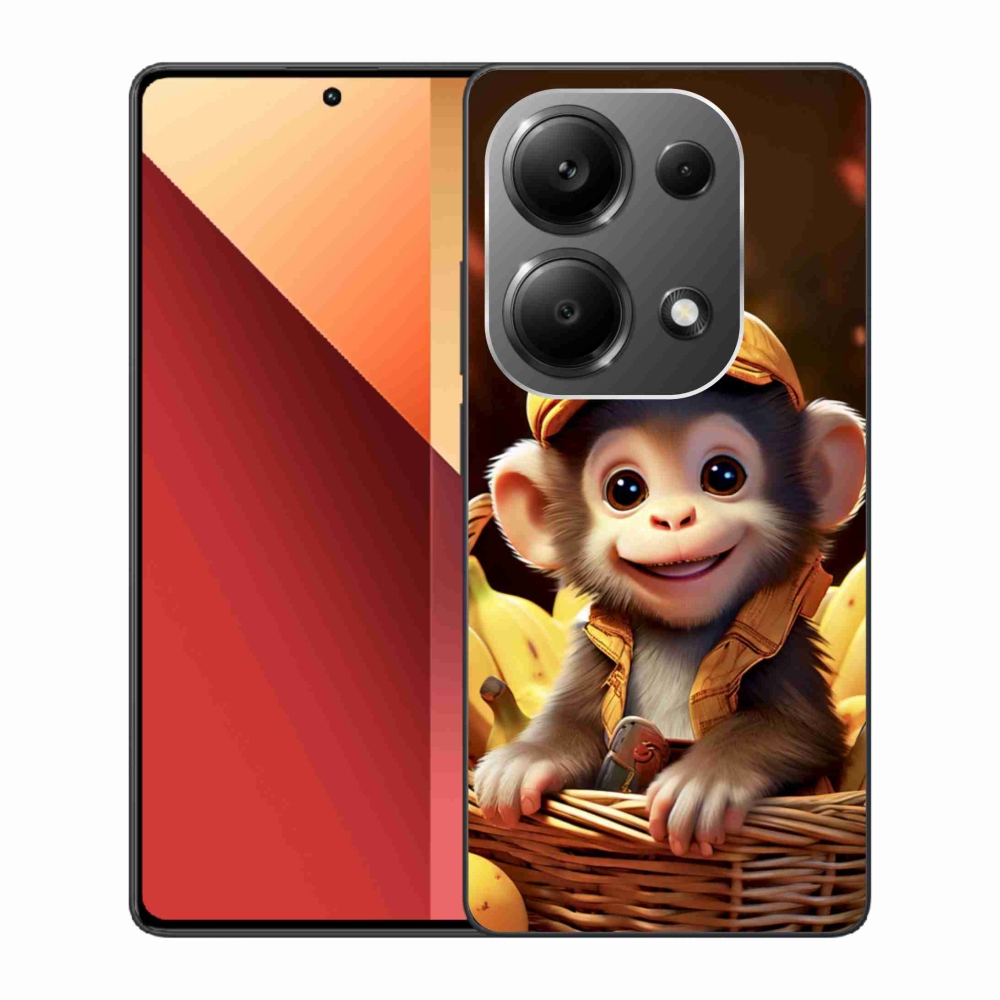 Zselés borítás mmCase a Xiaomi Redmi Note 13 Pro/Poco M6 Pro - majom a kosárban