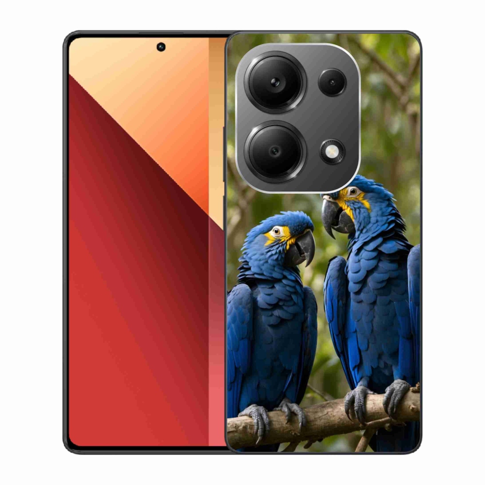 Zselés borítás mmCase a Xiaomi Redmi Note 13 Pro/Poco M6 Pro - papagáj duó számára