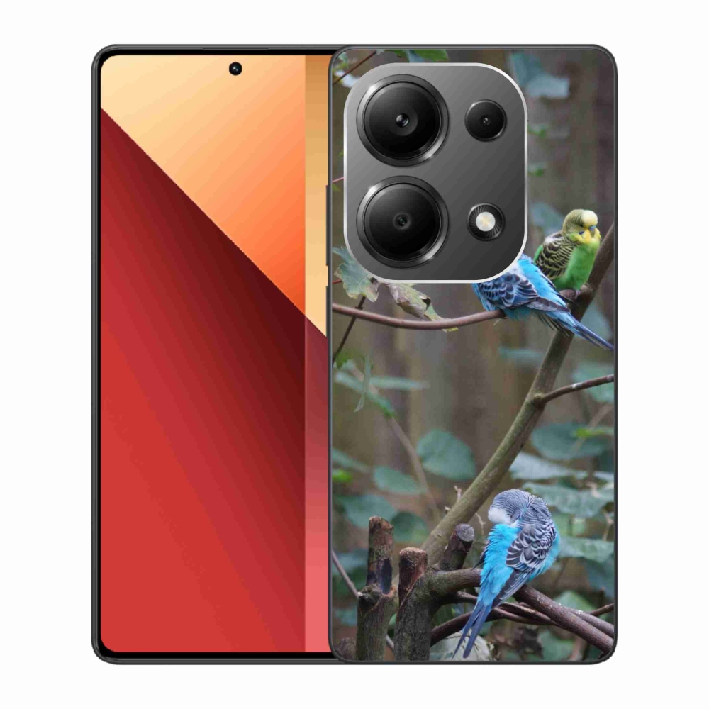 Gél borítás mmCase a Xiaomi Redmi Note 13 Pro/Poco M6 Pro számára - papagájok az ágon
