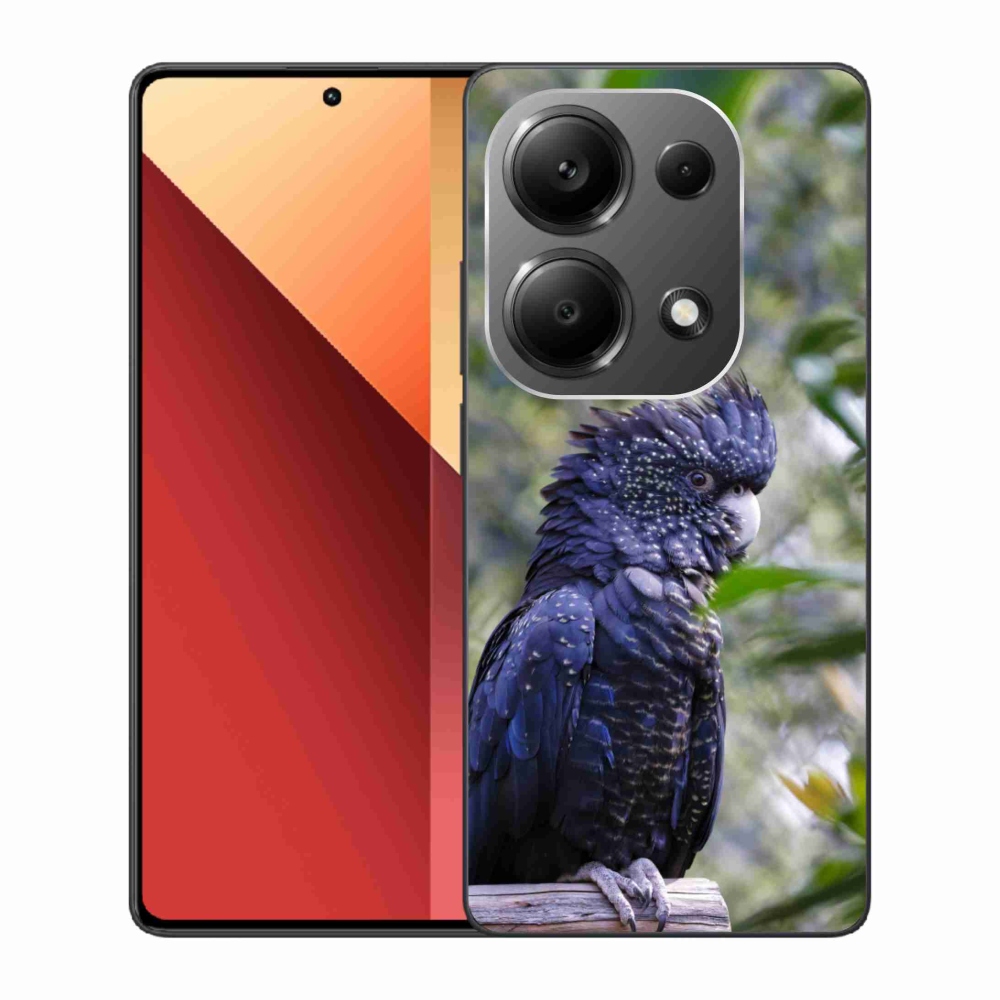 Gél borítás mmCase a Xiaomi Redmi Note 13 Pro/Poco M6 Pro számára - papagáj kakadu fekete