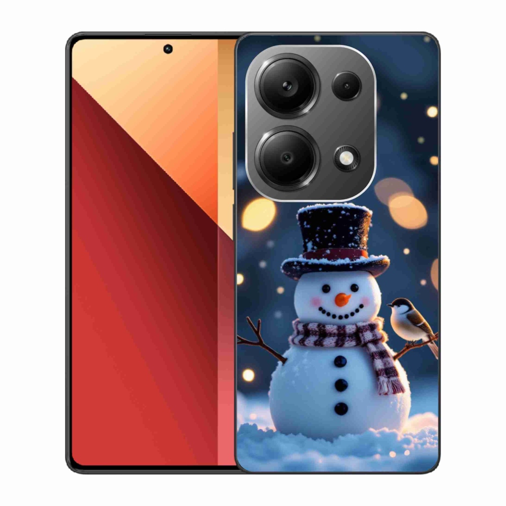 Gél borítás mmCase a Xiaomi Redmi Note 13 Pro/Poco M6 Pro - karácsonyi hóemberhez