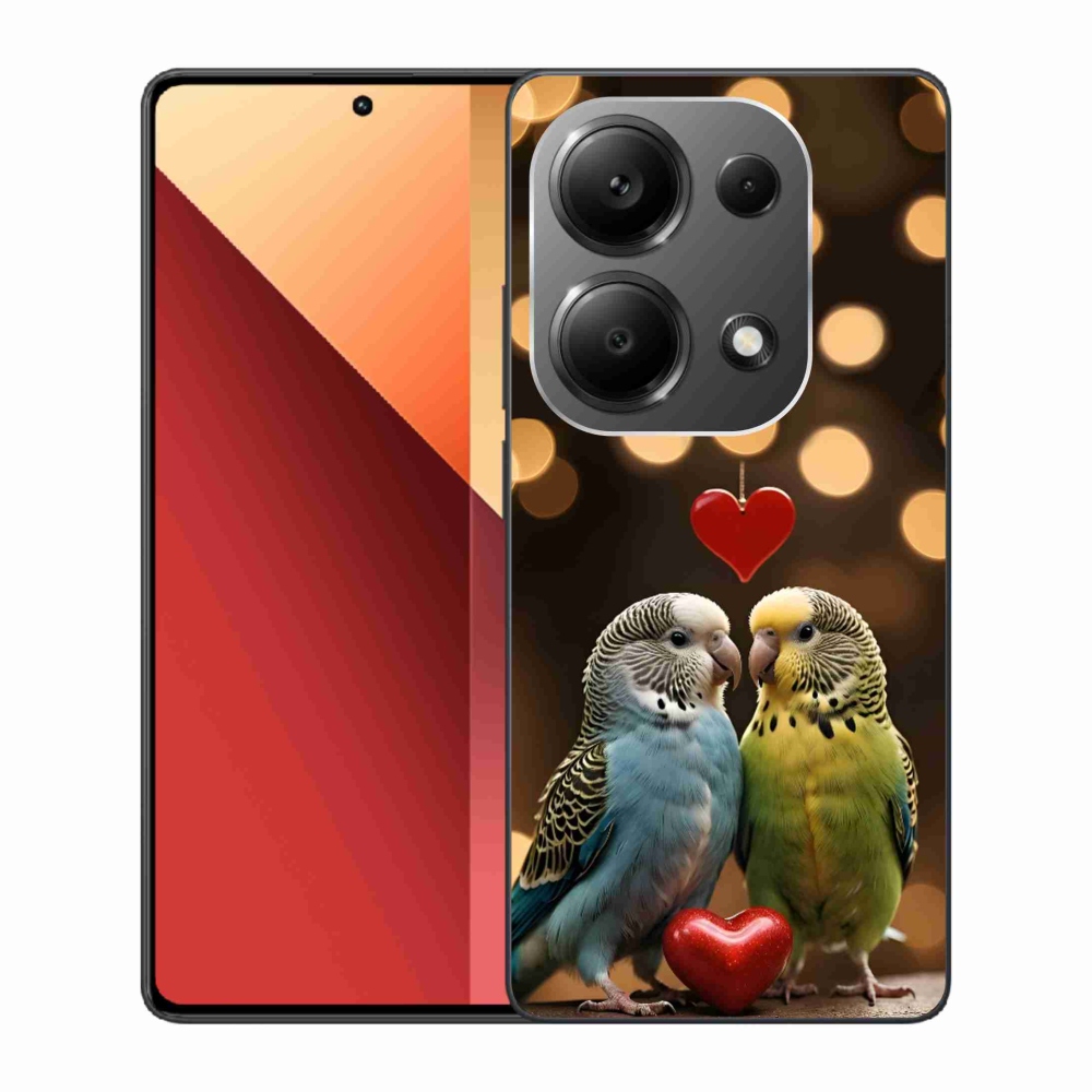 Gél borítás mmCase a Xiaomi Redmi Note 13 Pro/Poco M6 Pro számára - szerelmes papagájok