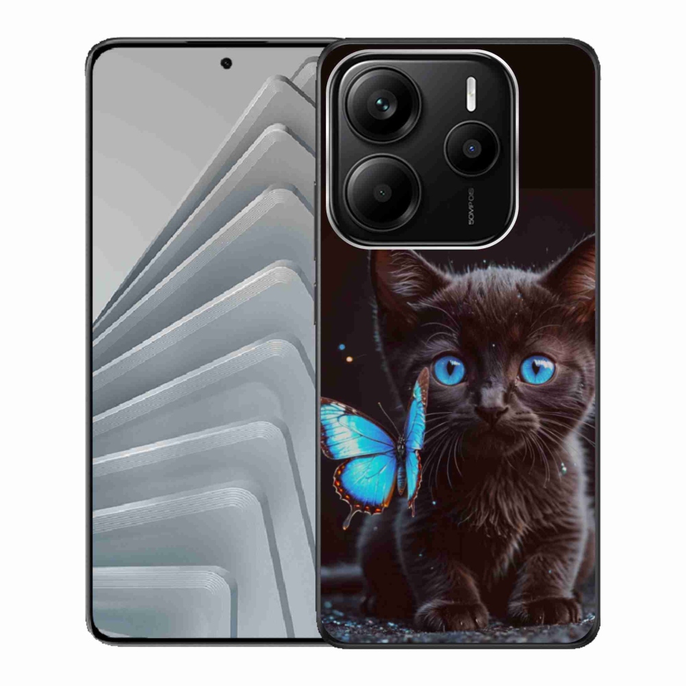 Gél borítás mmCase a Xiaomi Redmi Note 14 5G-hez - fekete cica 3